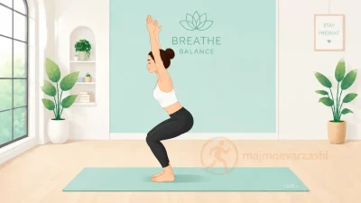 حرکت صندلی در یوگا Chair Pose تقویت عضلات ران و شکم، مجموعه ورزشی