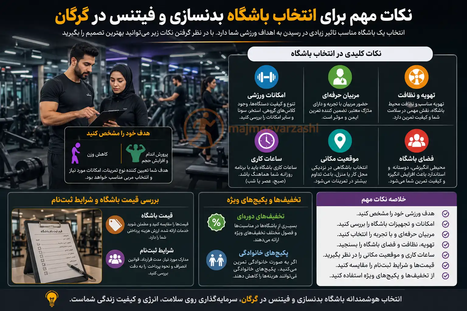 نکات مهم برای انتخاب باشگاه بدنسازی و فیتنس در گرگان، مجموعه ورزشی