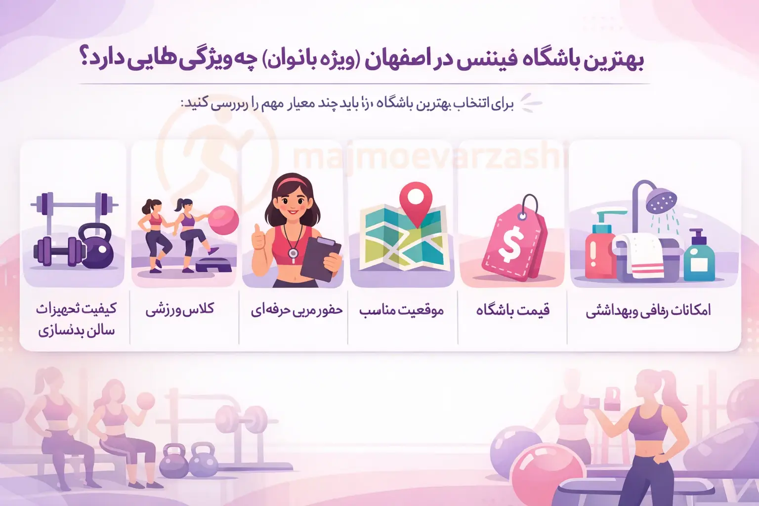 بهترین باشگاه فیتنس در اصفهان (ویژه بانوان) چه ویژگیهایی دارد؟، مجموعه ورزشی